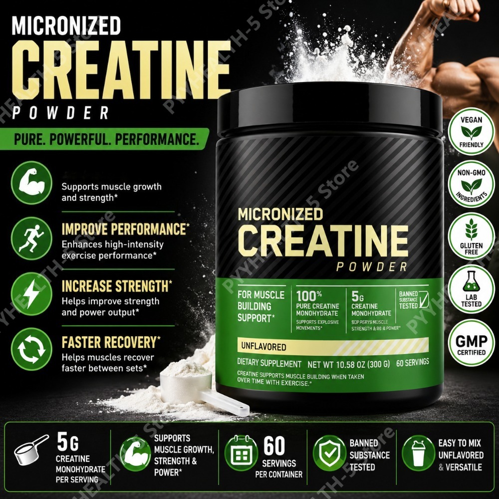 Creatine Monohydrate Powder - Bubuk Creatine Monohydrate Tanpa Rasa 300g,