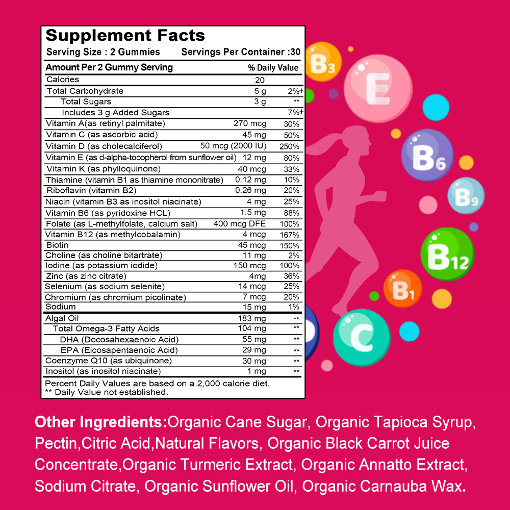 Multivitamin Gummy Adult - Permen Multivitamin Wanita - Mengandung Omega-3