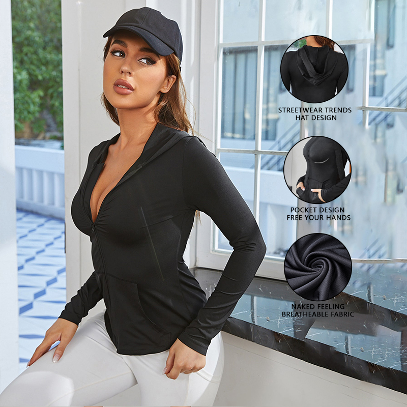 Jaket Olahraga Wanita Hitam, K - Fitness & Nutrition Lab ulasan dan harga